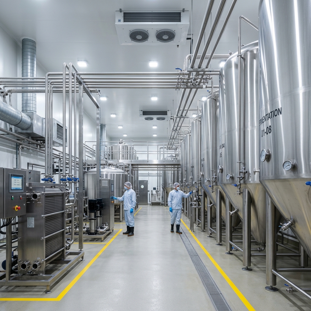 Ligne de production agroalimentaire en acier inoxydable
